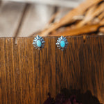 Turquoise Starlight Studs - Golden Road Crafted