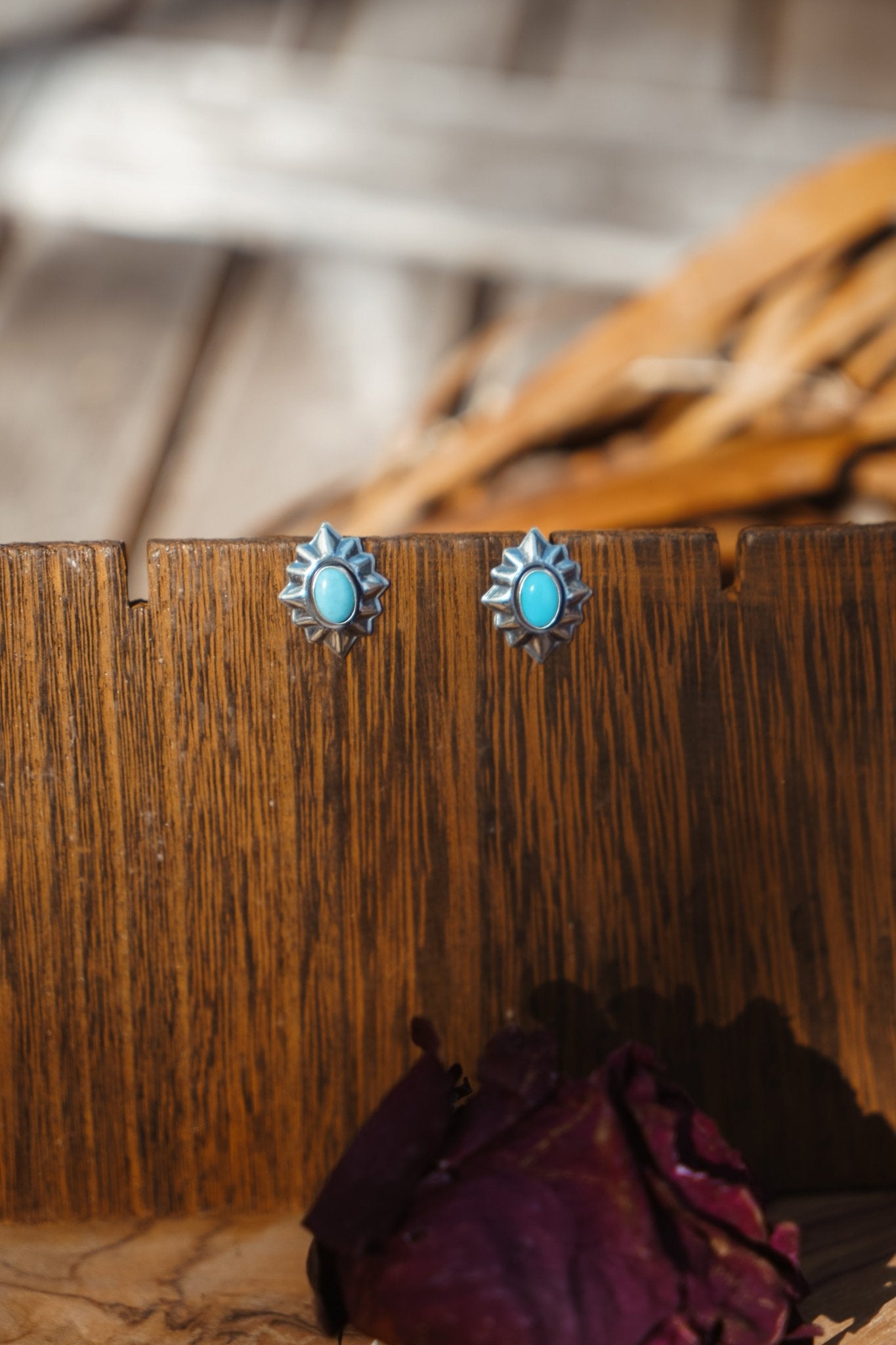 Turquoise Starlight Studs - Golden Road Crafted