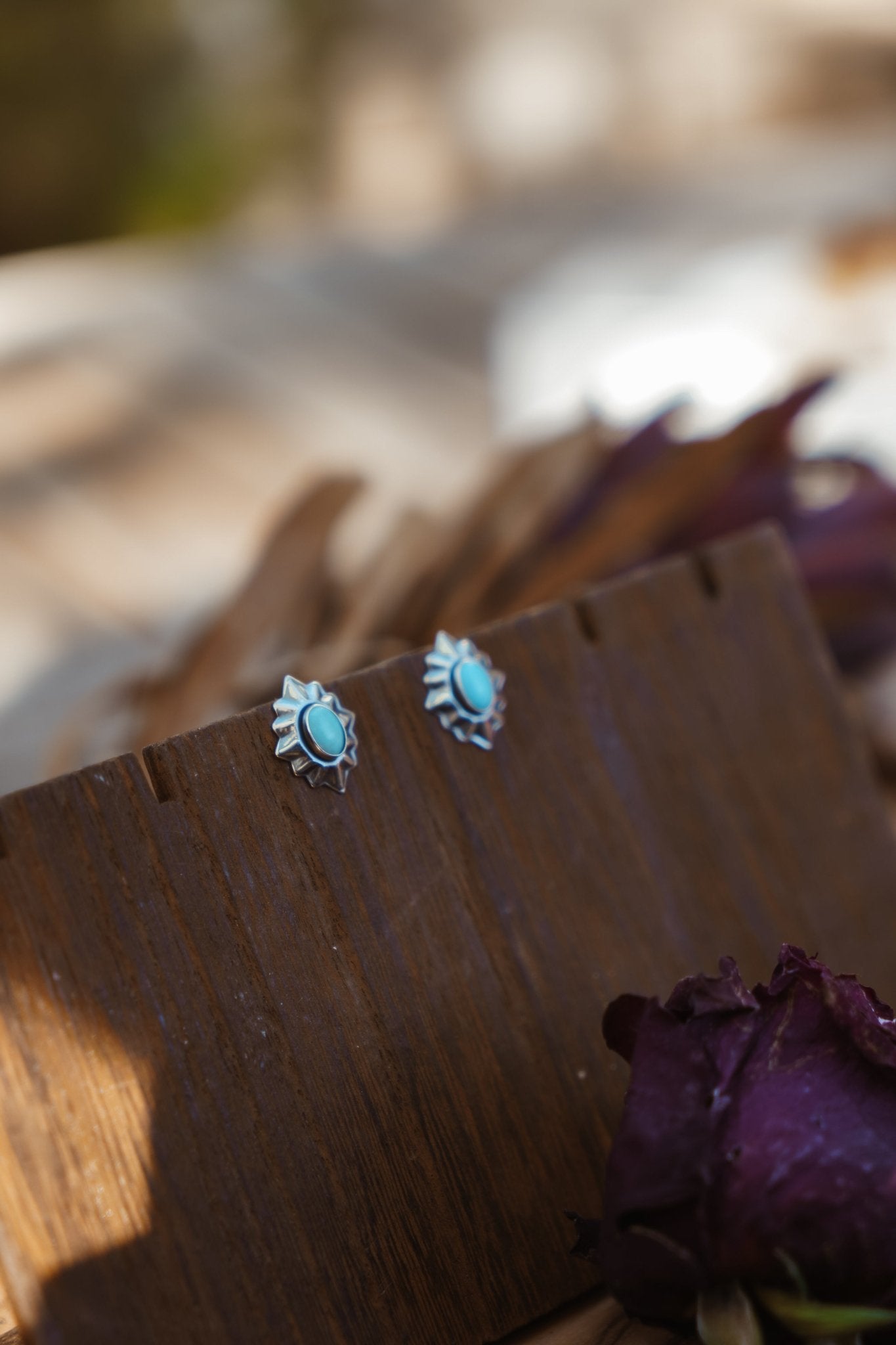 Turquoise Starlight Studs - Golden Road Crafted