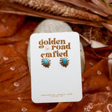 Turquoise Stud Earrings - Golden Road Crafted