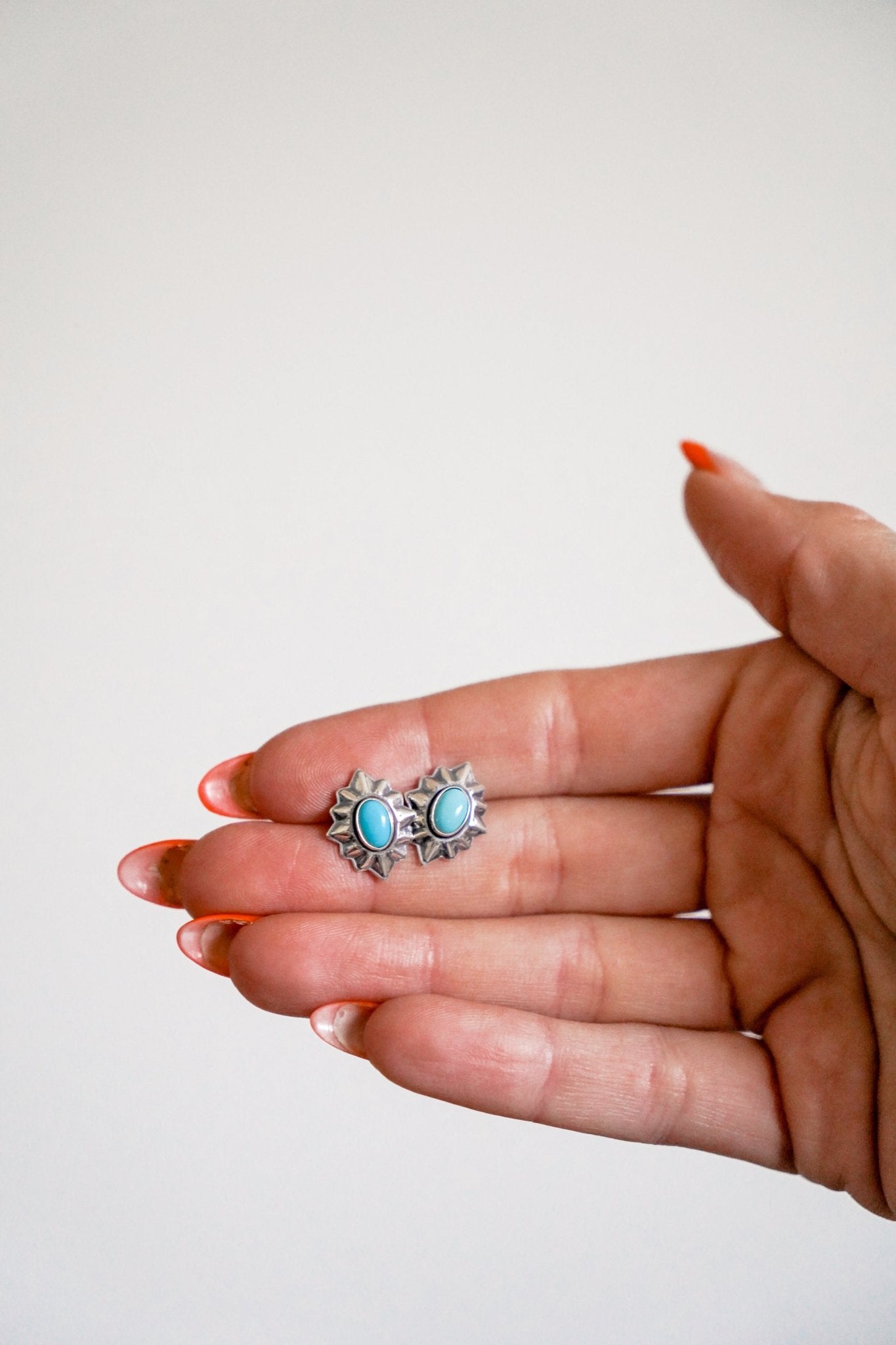 Turquoise Stud Earrings - Golden Road Crafted