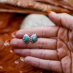 Turquoise Stud Earrings - Golden Road Crafted
