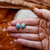 Turquoise Stud Earrings - Golden Road Crafted
