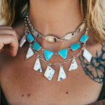Tyrone Turquoise Charm Necklace - Golden Road Crafted