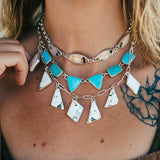 Tyrone Turquoise Charm Necklace - Golden Road Crafted