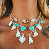 Tyrone Turquoise Charm Necklace - Golden Road Crafted
