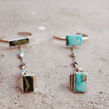 Ventana Handchain in Blackjack Turquoise + Sterling Opal (Adjustable Ring Size) - Golden Road Crafted
