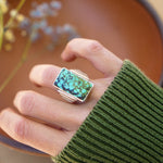 Ventana Ring in Hubei Turquoise (Size 6.5) - Golden Road Crafted