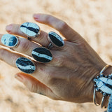 Ventana Ring in White Buffalo (Size 6) - Golden Road Crafted