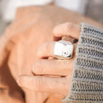 Ventana Ring in White Buffalo (Size 6) - Golden Road Crafted