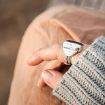 Ventana Ring in White Buffalo (Size 7) - Golden Road Crafted