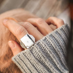 Ventana Ring in White Buffalo (Size 7.5) - Golden Road Crafted