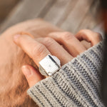 Ventana Ring in White Buffalo (Size 7.5) - Golden Road Crafted