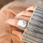 Ventana Ring in White Buffalo (Size 9) - Golden Road Crafted