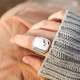 Ventana Ring in White Buffalo (Size 9) - Golden Road Crafted