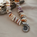 Vintage Puka Shell Necklace with Sterling Silver Shell - Golden Road Crafted