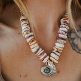 Vintage Puka Shell Necklace with Sterling Silver Shell - Golden Road Crafted