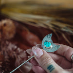 Wanderer Hairpin in Egyptian Turquoise - Golden Road Crafted