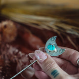Wanderer Hairpin in Egyptian Turquoise - Golden Road Crafted