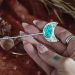 Wanderer Hairpin in Egyptian Turquoise - Golden Road Crafted