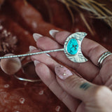 Wanderer Hairpin in Egyptian Turquoise - Golden Road Crafted