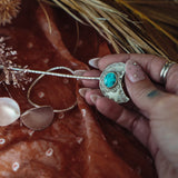Wanderer Hairpin in Egyptian Turquoise - Golden Road Crafted