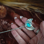 Wanderer Hairpin in Egyptian Turquoise - Golden Road Crafted