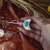 Wanderer Hairpin in Egyptian Turquoise - Golden Road Crafted