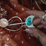 Wanderer Hairpin in Egyptian Turquoise - Golden Road Crafted