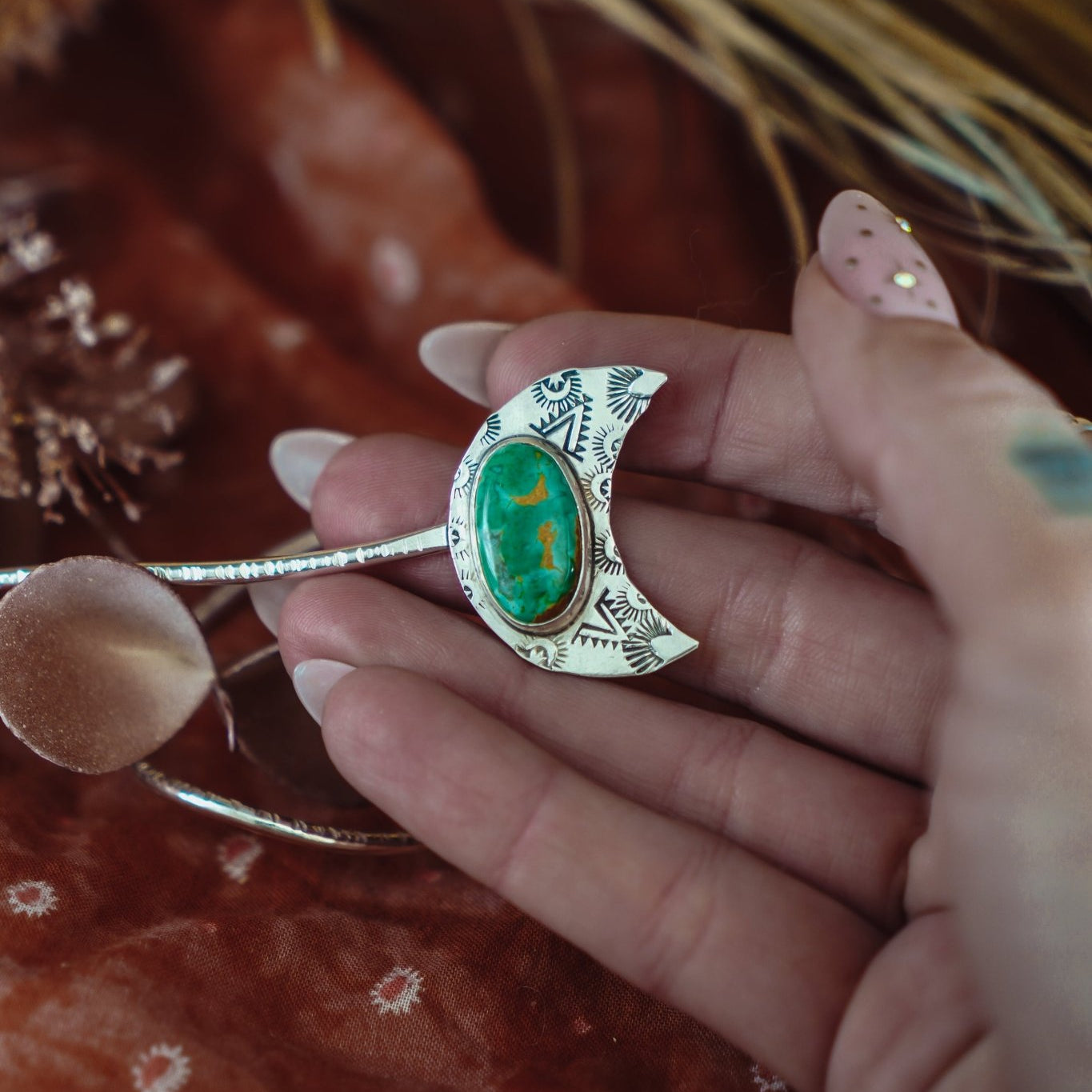 Wanderer Hairpin in Kingman Turquoise - Golden Road Crafted