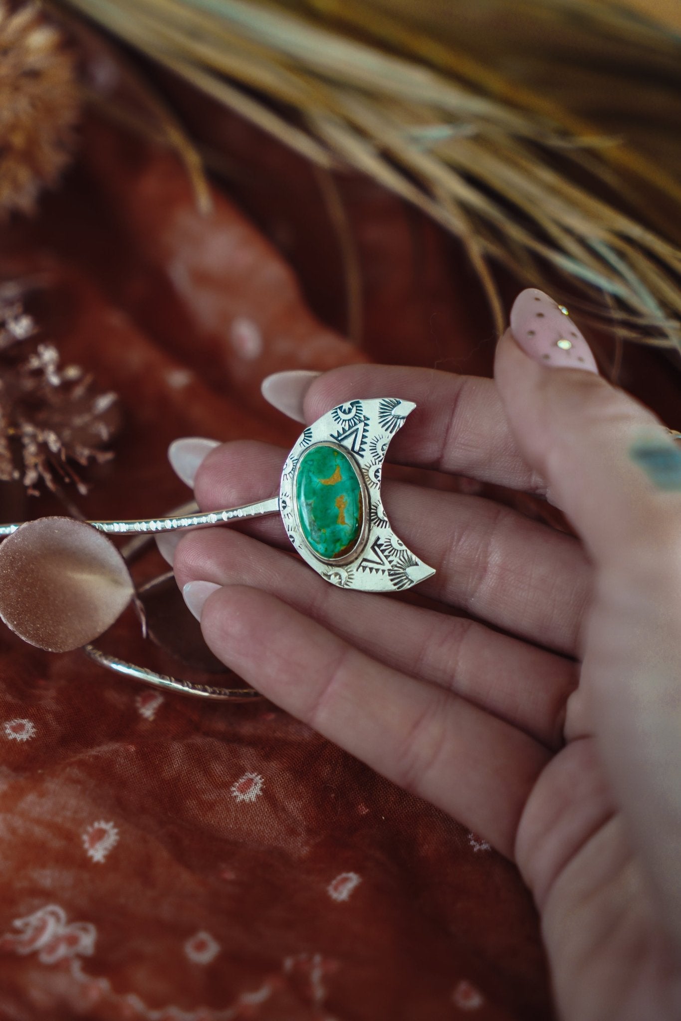 Wanderer Hairpin in Kingman Turquoise - Golden Road Crafted