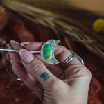 Wanderer Hairpin in Kingman Turquoise - Golden Road Crafted