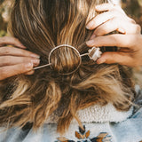 Wanderer Hairpin in Lace Agate - Golden Road Crafted