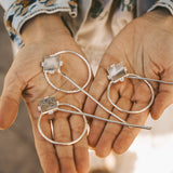 Wanderer Hairpin in Lace Agate - Golden Road Crafted