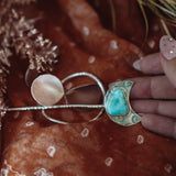 Wanderer Hairpin in Larimar - Golden Road Crafted
