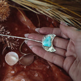 Wanderer Hairpin in Larimar - Golden Road Crafted
