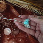 Wanderer Hairpin in Larimar - Golden Road Crafted