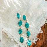 Waterfall Studs in Whitewater Turquoise - Golden Road Crafted