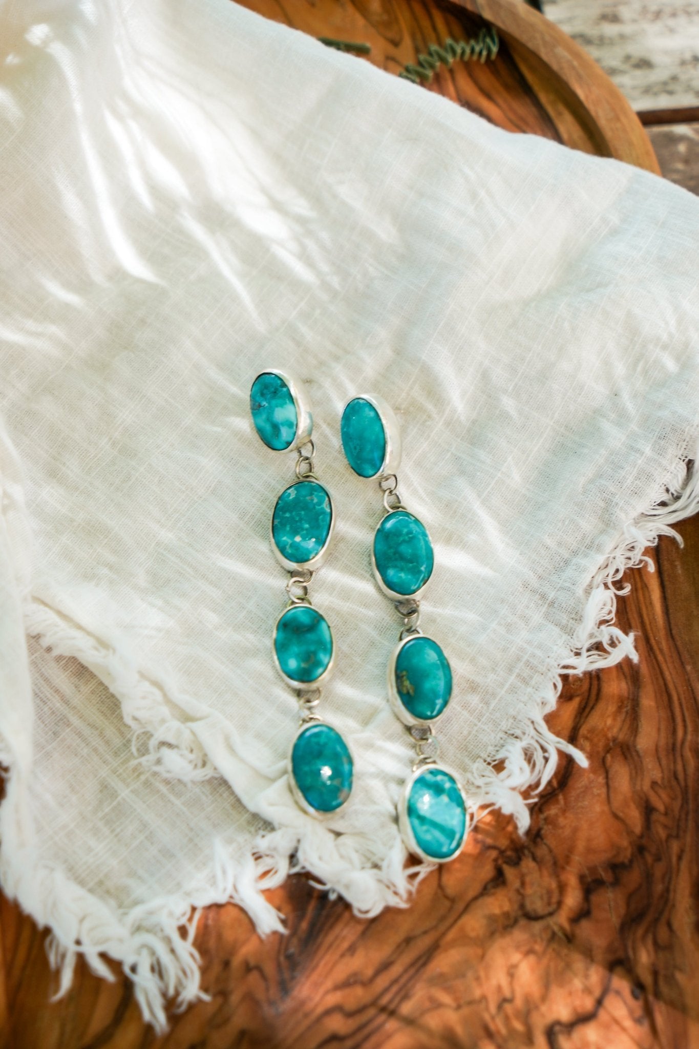 Waterfall Studs in Whitewater Turquoise - Golden Road Crafted