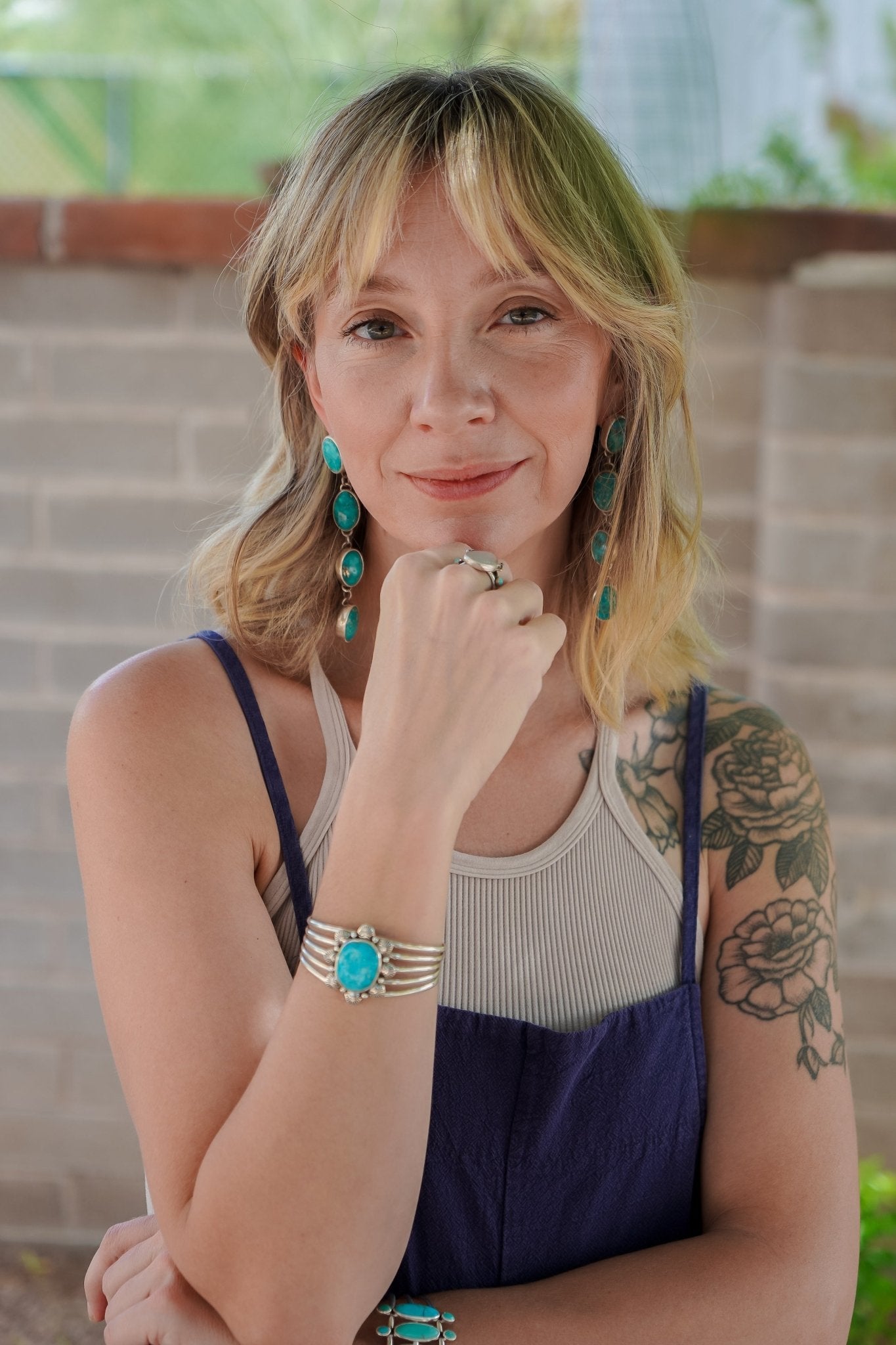Waterfall Studs in Whitewater Turquoise - Golden Road Crafted