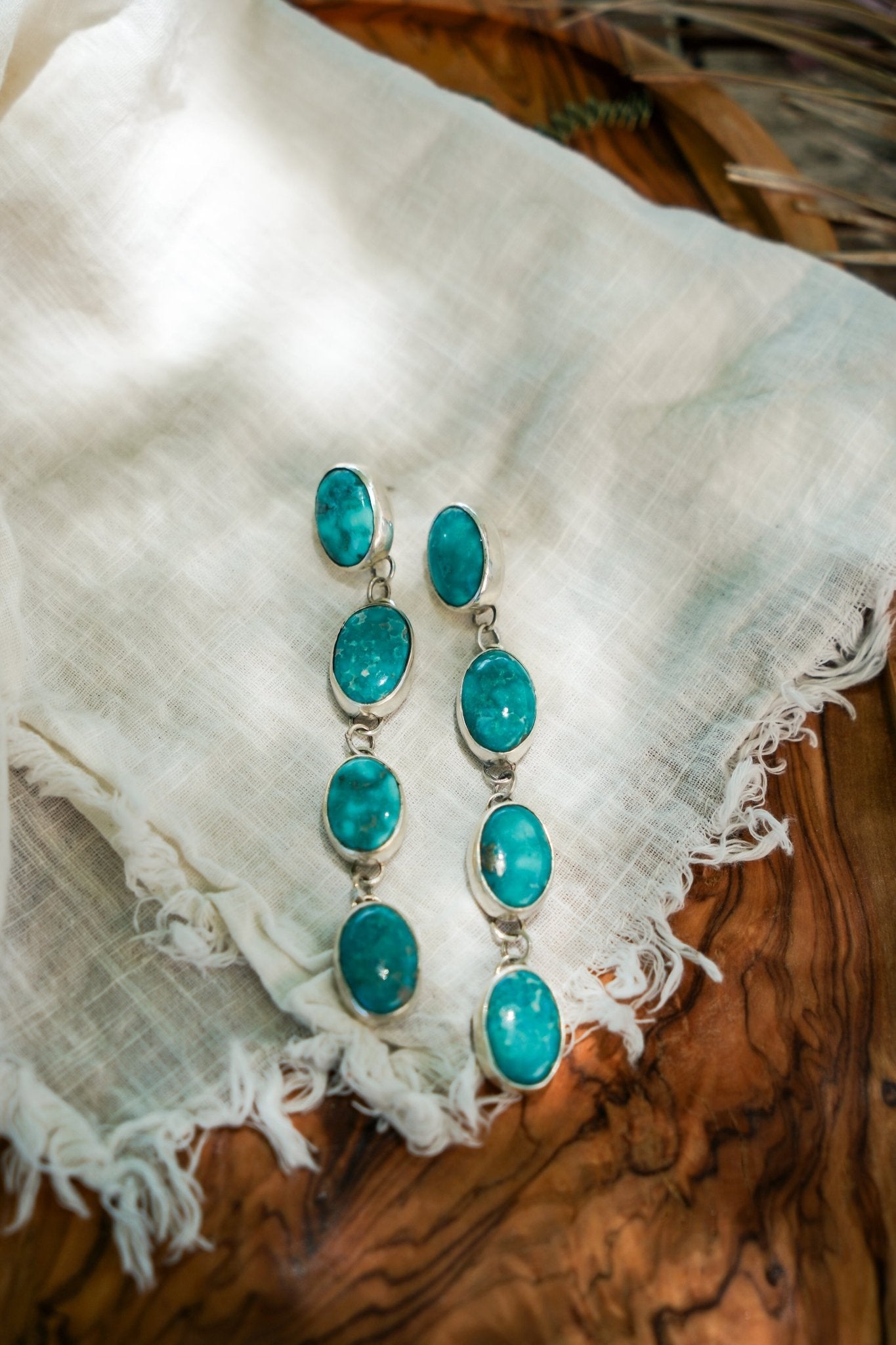 Waterfall Studs in Whitewater Turquoise - Golden Road Crafted