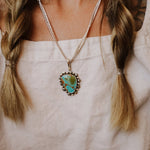 Wave Rider Necklace in Kingman Turquoise - Golden Road Crafted