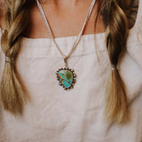 Wave Rider Necklace in Kingman Turquoise - Golden Road Crafted
