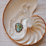 Wave Rider Necklace in Kingman Turquoise - Golden Road Crafted