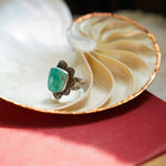 Wavy Lace Ring in Tyrone Turquoise (Size 8.25) - Golden Road Crafted