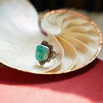Wavy Lace Ring in Tyrone Turquoise (Size 8.25) - Golden Road Crafted