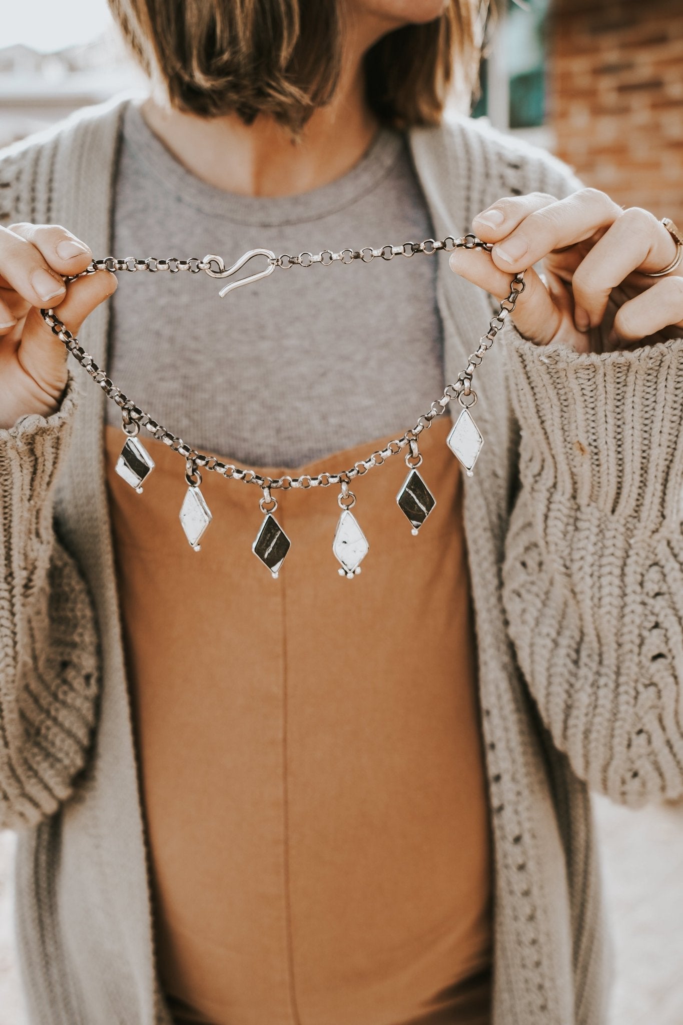 White Buffalo Charm Necklace - Golden Road Crafted