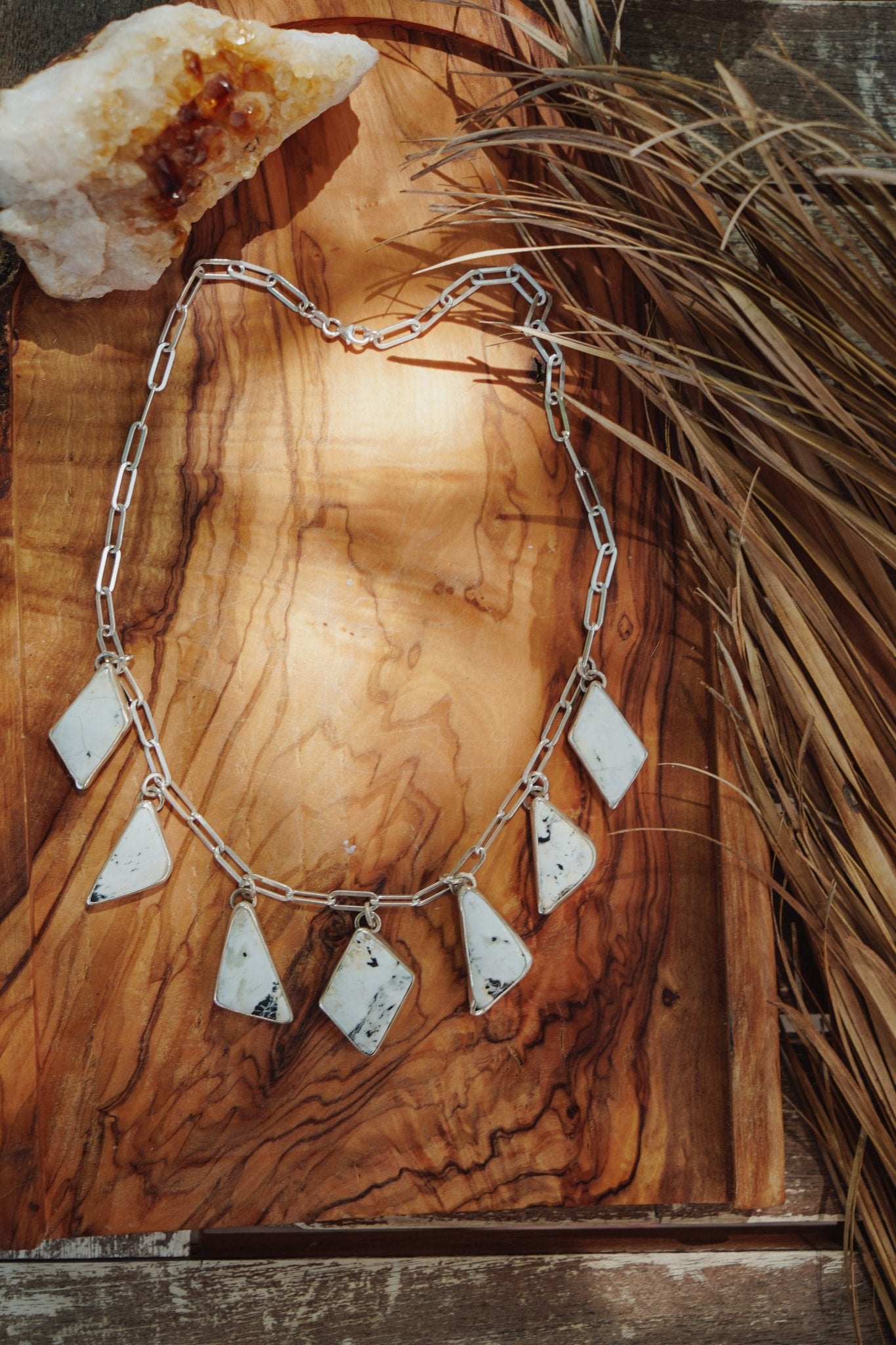 White Buffalo Charm Necklace - Golden Road Crafted