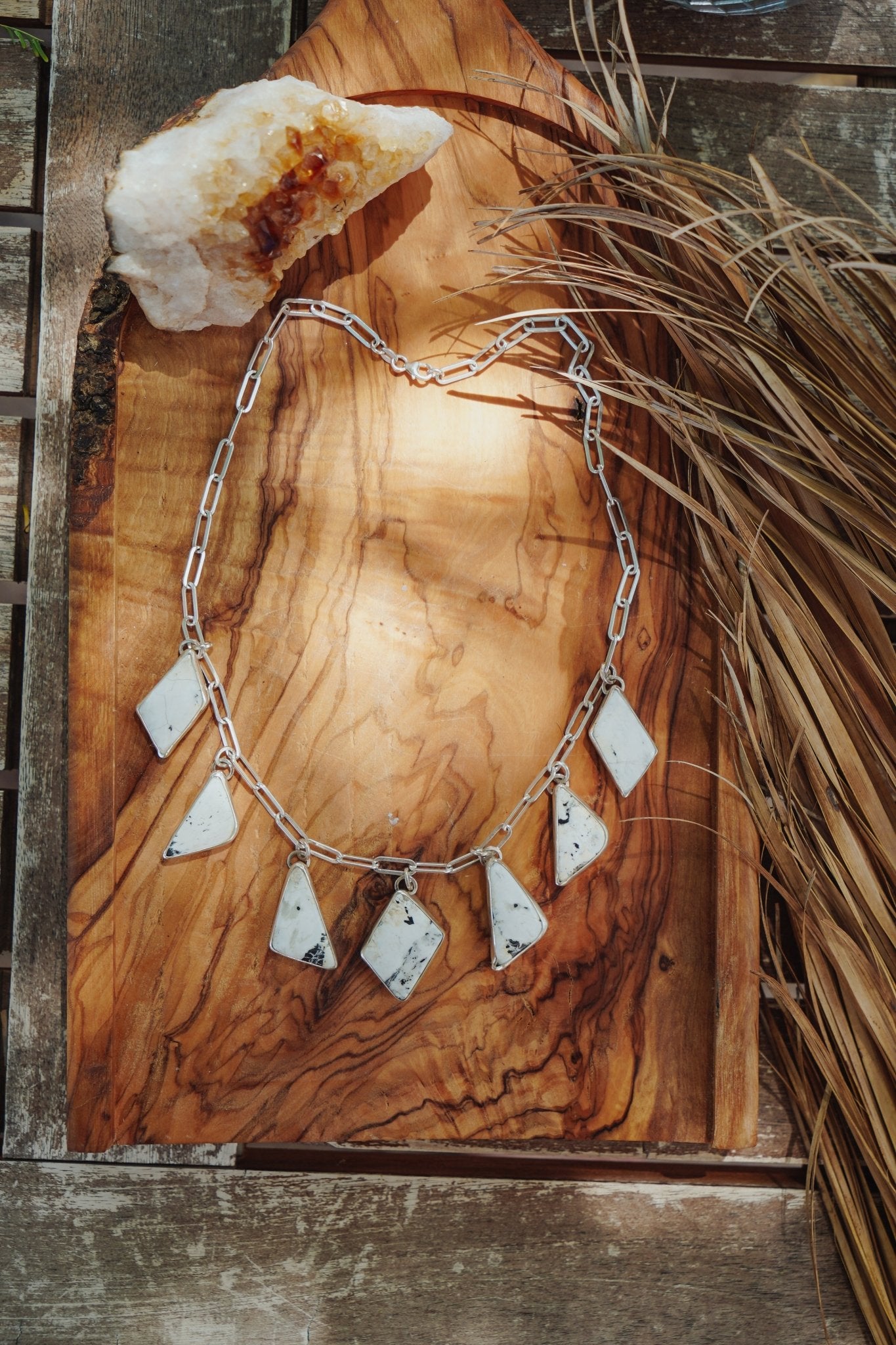 White Buffalo Charm Necklace - Golden Road Crafted