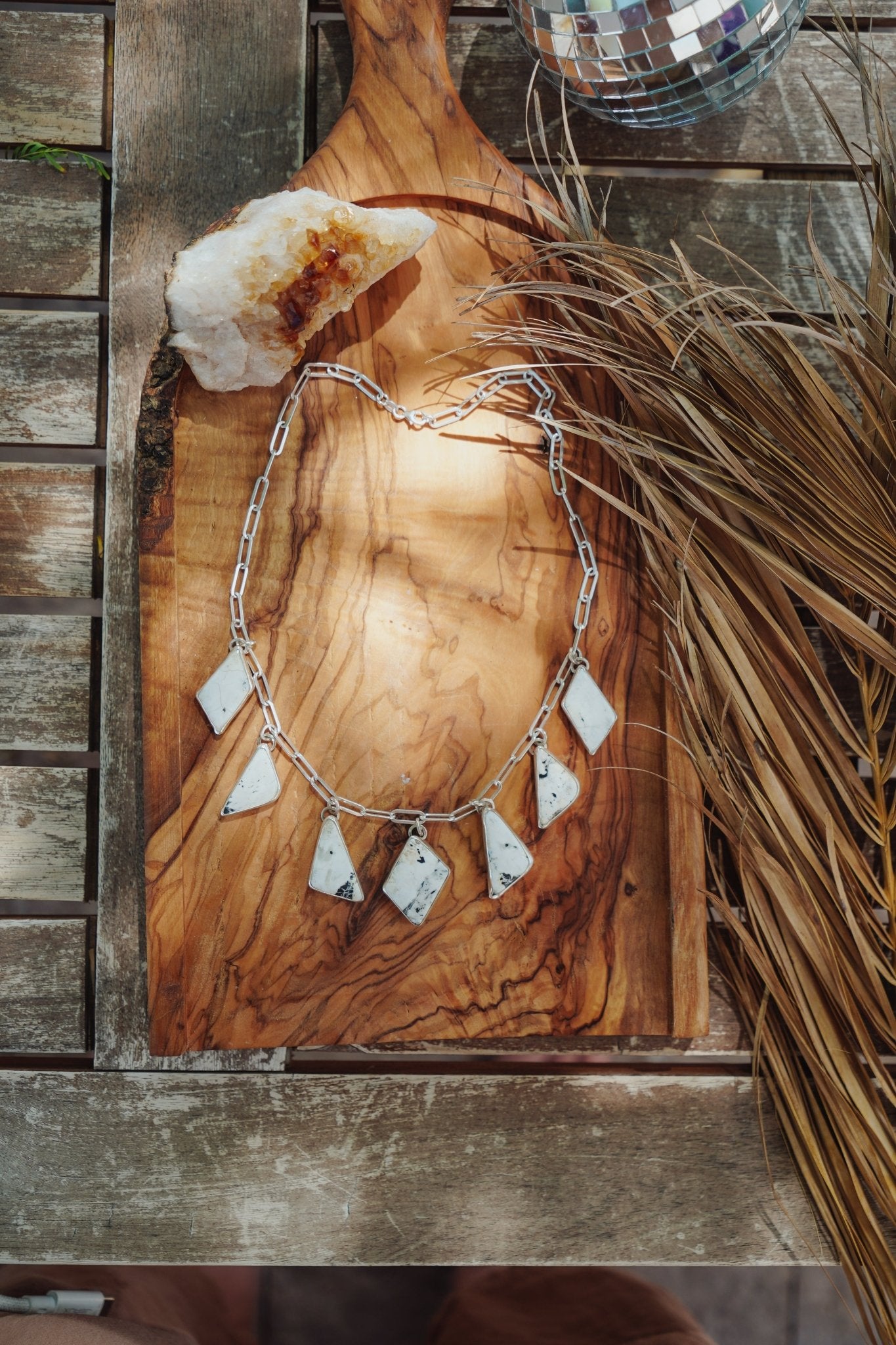 White Buffalo Charm Necklace - Golden Road Crafted